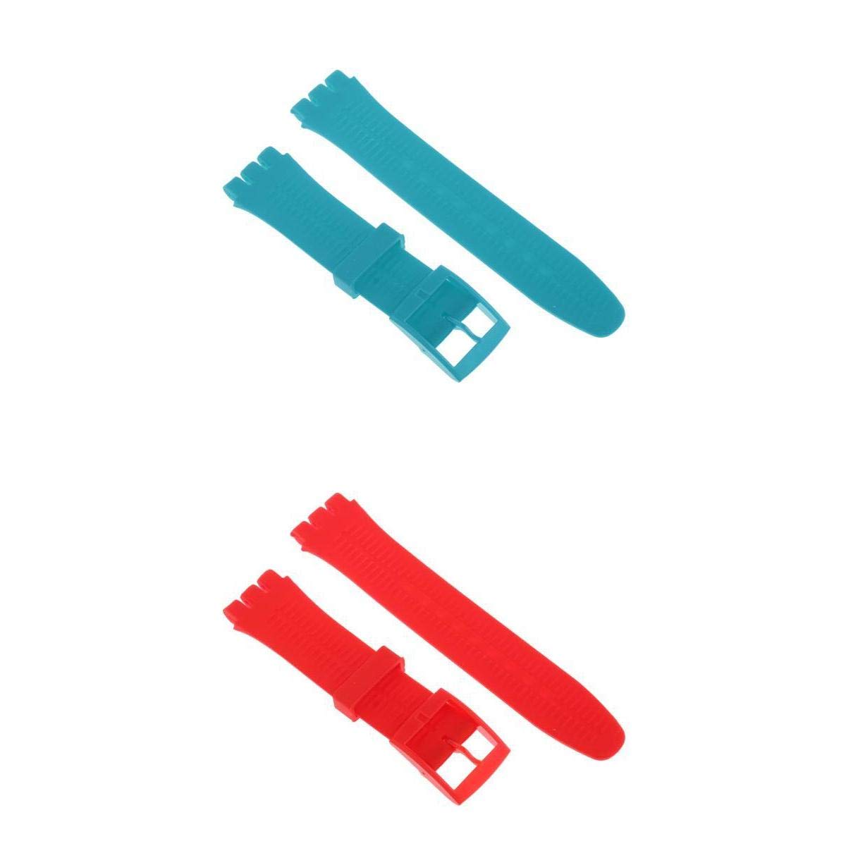 CALANDIS™ 2 Piece 19mm Silicone Rubber Replacement Watch Bands Waterproof for Swatch | Wristwatch Bands | Watches, Parts & Accessories-image-5