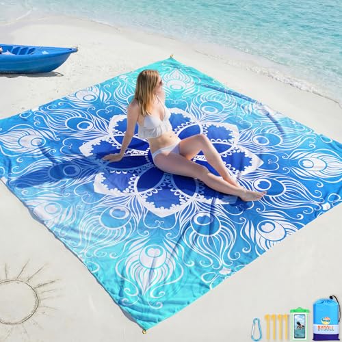 Beach Blanket Waterproof Sandproof Large 78''X81''/10'X9' Beach Towel Mat