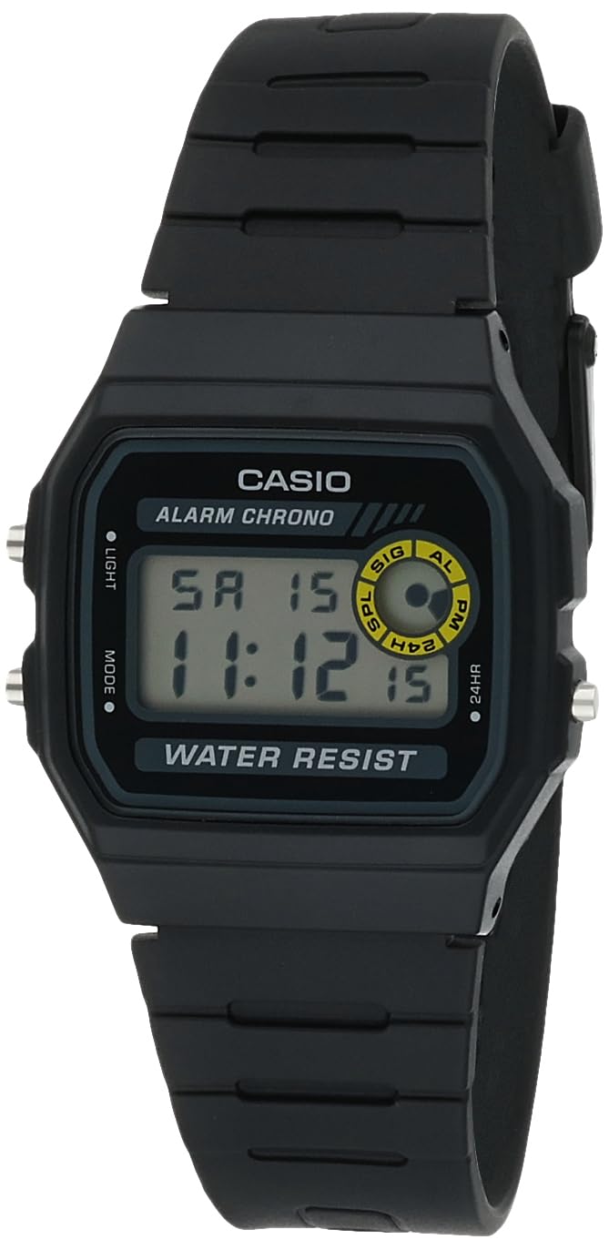 Davant view of the Casio F-94WA-8DG digital watch, showing the display and buttons.