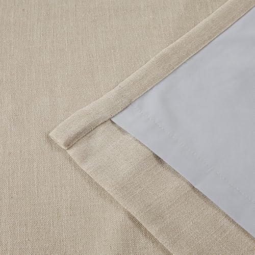 Image of Vision Home Sand Pinch Pleated Full Blackout Curtains Linen Blended Room Darkening Window Curtains 95 inch for Living Room Bedroom Thermal Insulated Pinch Pleat Drapes with Hooks 2 Panel 40 inch Wx95 L