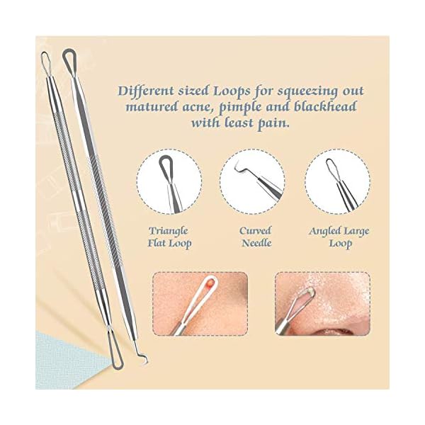 BESTOPE Mitesserentferner Komedonenquetscher Set Pinzetten Set mit Metall-Box Blackhead Remover aus Hochwertiger… – Bild 5