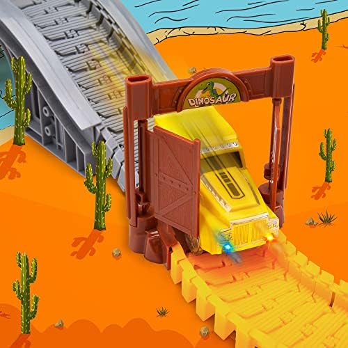 OR OR TU 342Pcs Construction Race Tracks Toys Car Set for Boys Kids 2 Electric Race Vehicle Flexible 360° Train Tracks Construction Road Race Trucks Gift for 3 4 5 6+ Years Old Children