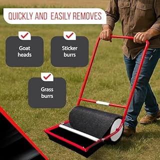 Sticker Burr Roller X-Large Remover Yard Tool Wide for Easy Yard Cleanup - Push Model 2.0 for Burr & Sticker Removal - Effortless Goat Head Roller and Picker - Made in USA (18" Extra Wide)