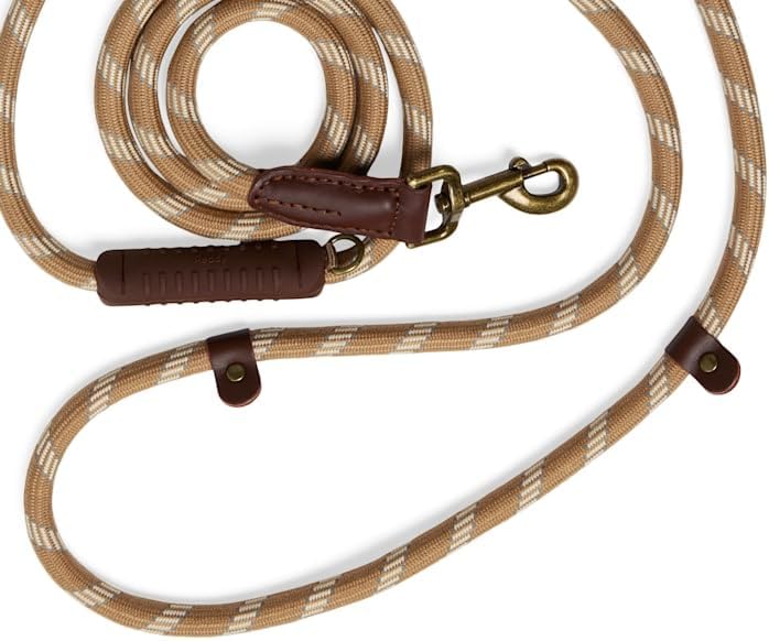 Reddy by Petco Hands-Free Rope Leash for Dogs Tan 9-ft Long 5/8-in Wide
