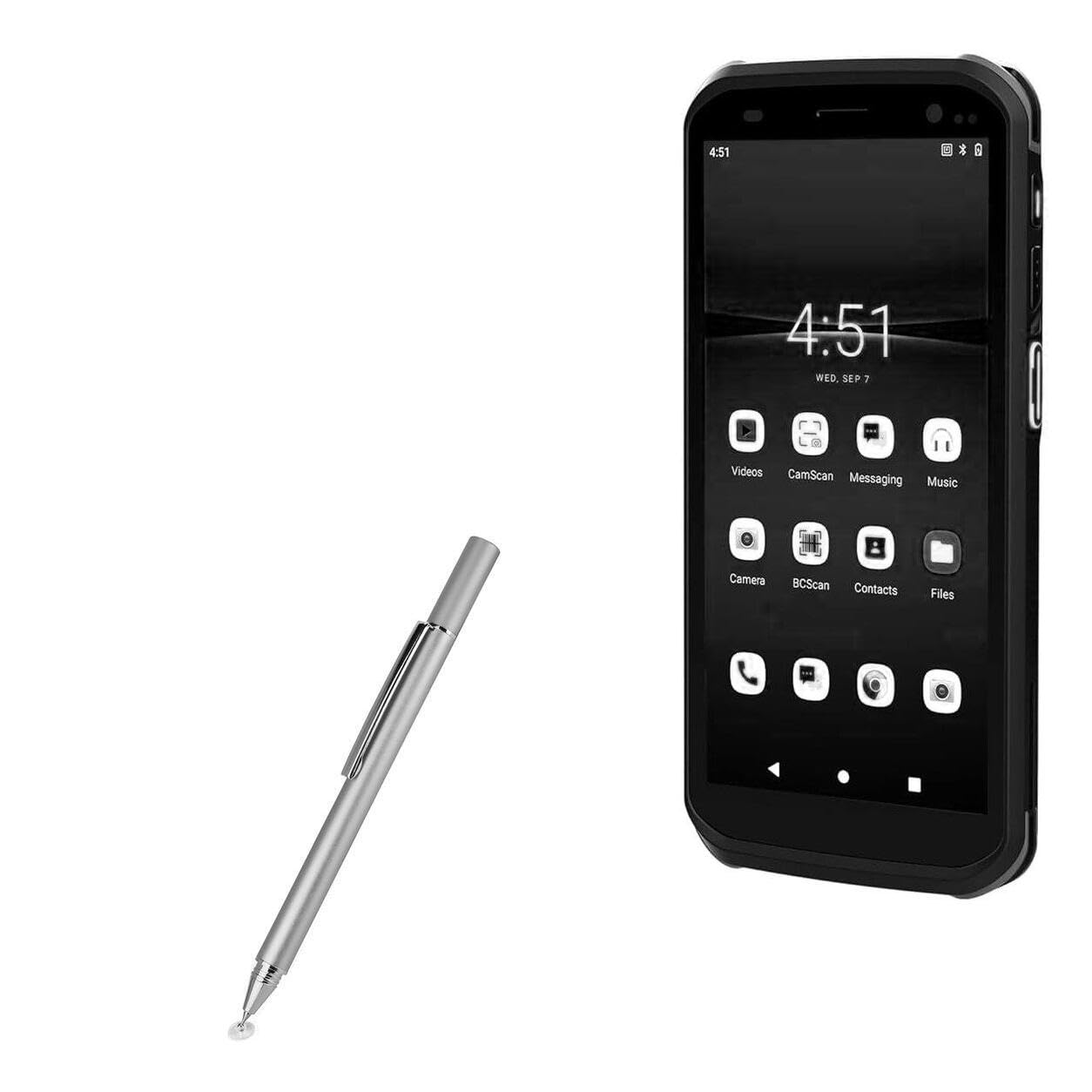 BoxWave Stylus Pen Compatible with Rongta PDA i1 (5.5 in) - FineTouch Capacitive Stylus, Super Precise Stylus Pen - Metallic Silver