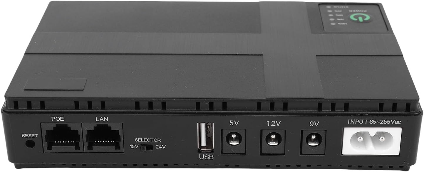 Hyuduo Mini UPS, 10400mAh Rechargeable Battery Uninterruptible Power Supply with Multiple Outputs and Intelligent Guards, for Routers Modems Security Cameras Smartphones (US Plug)