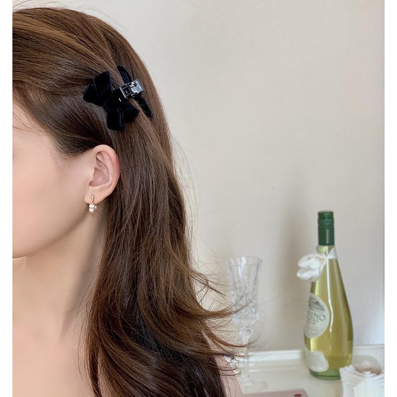 Pinzas de pelo negras con moño, pack de 2 piezas miniatura 4