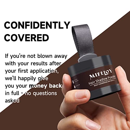Mifeloy 2 Pack Root Touch Up Powder, Cover Up Hair Color For Grays, Root Coverage For Women Men, Roots Concealer For Beard Line Eyebrow, Instantly Shadow Powder For Thinning Grey Hairline, Dark Brown #TOP6