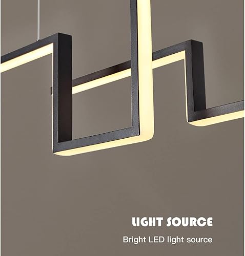 Miniatura 4 de Hanging Ceiling Lights Over Dining Table, Linear LED Restaurant Kitchen Island Lighting Chandelier, 3000K-6000K Tri-Color Variable Pendant Light