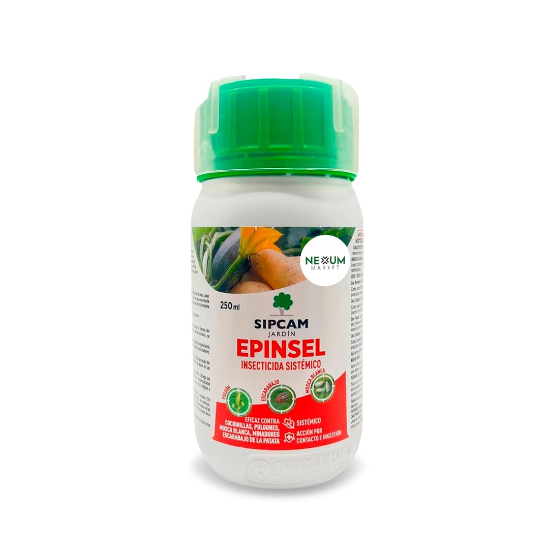 Insecticida Sistémico Epinsel 250ml | Insecticida Eficaz Anti Pulgones, Cochinilla, Mosca Blanca, Escarabajo de Patata y Minadores | Protección Hasta 4 Semanas en Jardines y Huertos | Nexum Market
