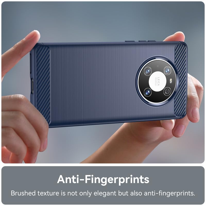 Image of Hybrid Carbon Fiber Back Case for Huawei Mate 40 Pro (Blue)
