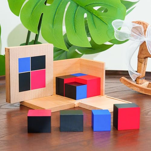 Montessori Binomial Cube Beechwood Math Toy