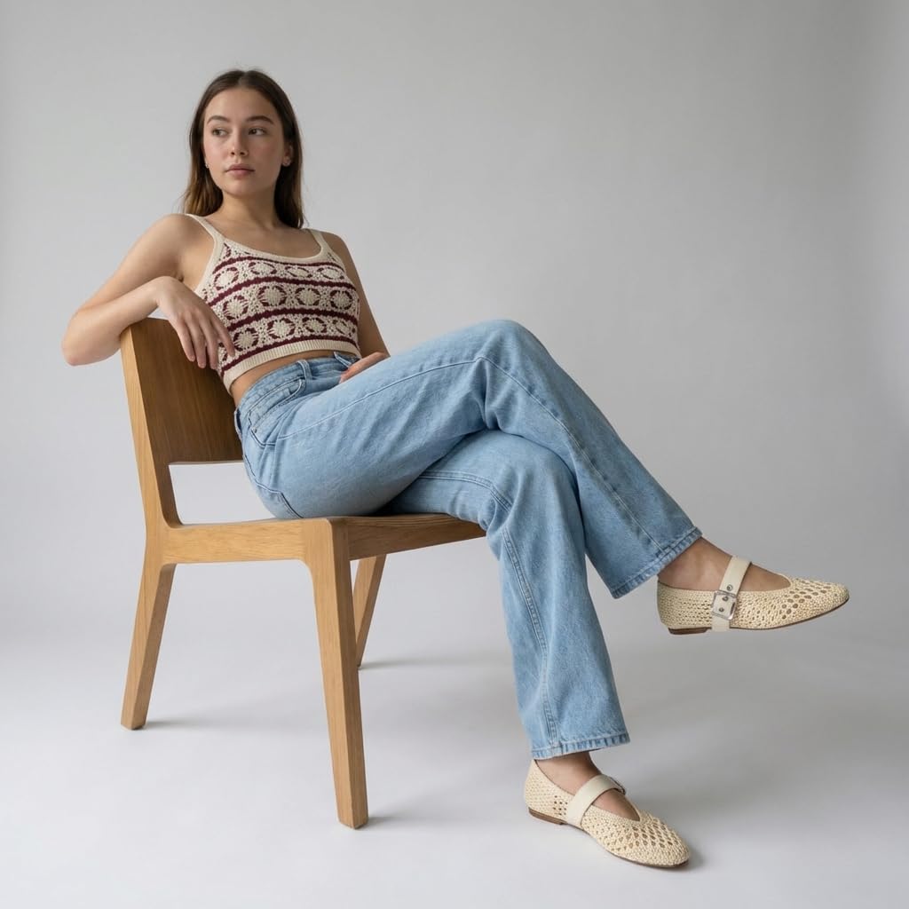 CUSHIONAIRE Gabby Woven Mary Jane Ballet Flats for Women, Comfortable Dressy Flat Shoes with Adjustable Gold-Tone Buckle and Memory Foam Cushioning — view 7