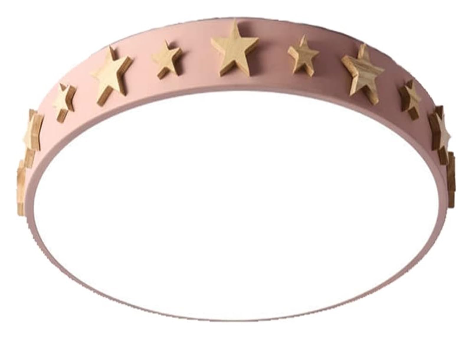 KXEcoLife Ceiling Lamp Star Decoration LED Light Panel Lights Stairwells Tri-Tone Flush Fixtures Round Personalized for Study of Bedroom(Pink,15.7in)