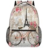 fifbird Mochila unisex grande con compartimento para laptop, para adultos, para el trabajo, viajes y escuela, mochila escolar, Color francés vintage, Talla única