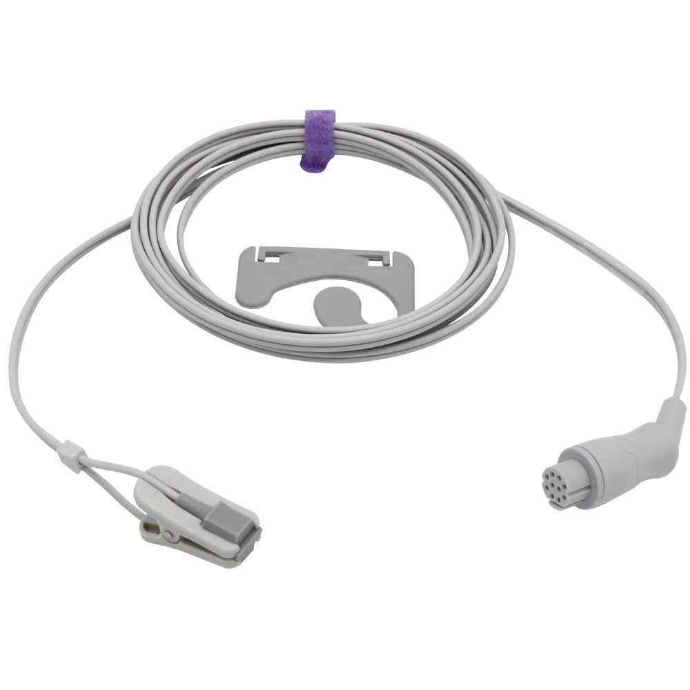 Kompatibel Datex Ohmeda OXY-E4-N Spo2 Sensor Erwachsene Ohrclip 10ft 10 Pins Stecker