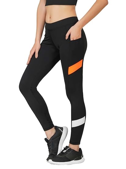 Women's Skinny Fit Spandex Yoga Pant (NLFOLDORNGXXL_Neon Orange_2XL)