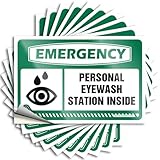 Mechanic Stickers Emergency Personal Eyewash Station Inside Stickers 10Pcs Tool Box Stickers Bar Sign for Home Decor(6X9CM)