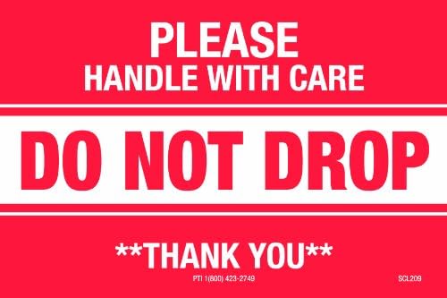 Polar TechSCL209 Mailers and Small Packages Labels, Please Handle with Care Do Not Drop, 3" Length, 2" Width