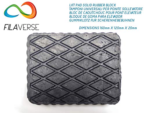 FILAVERSE - 4 Stück Gummiblock für Hebebühne Kit 160X120X20 Universal Vollgummi für Hebebühnen Corghi Ravaglioli OMCN | Wellenseiten mit Best-Grip Technologie