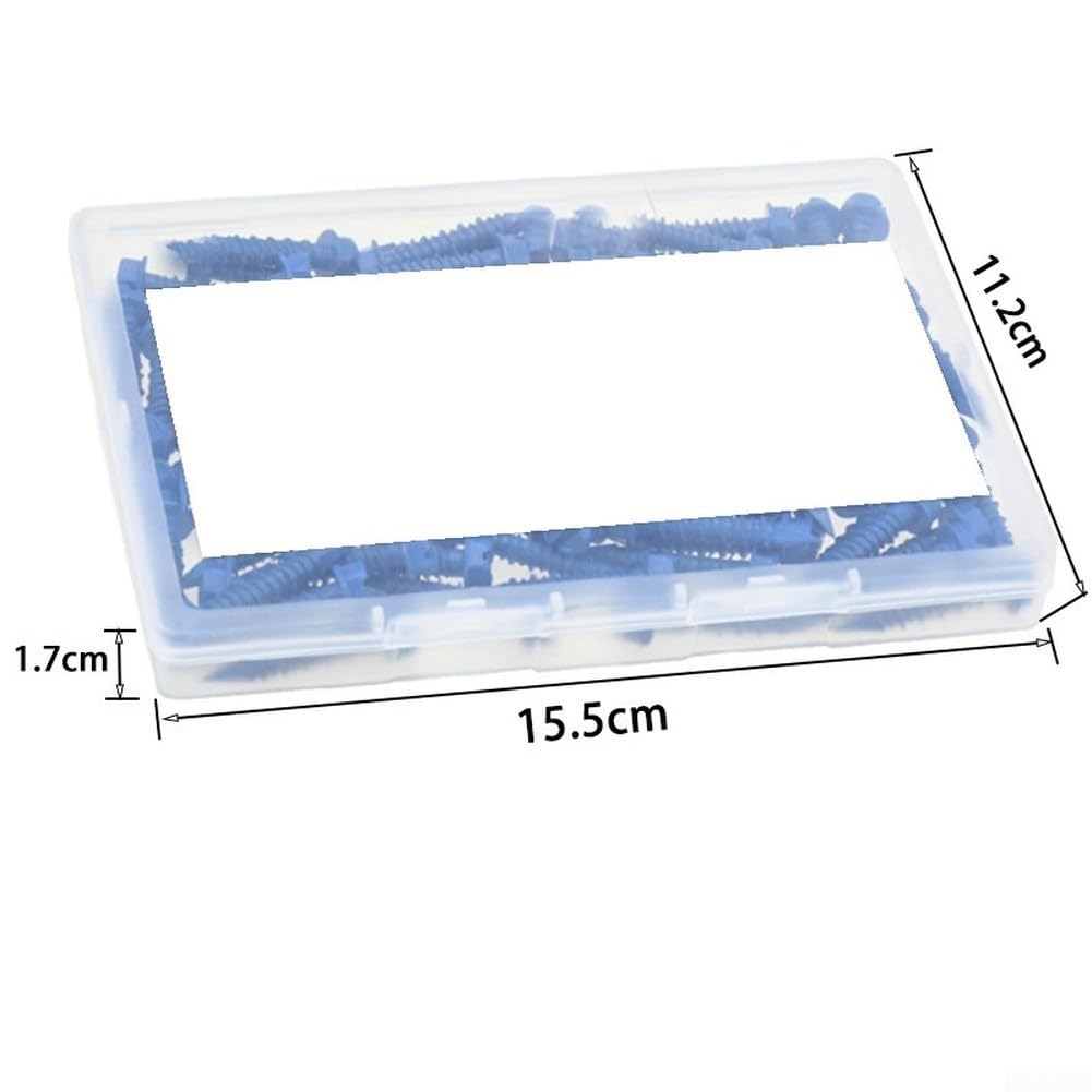 Blue Hex Head Concrete Screws Masonry Brick Cement Gypsum with Drill Bit Socket Carbon Steel Anchor Bolt Fastener Kit(80pcs)