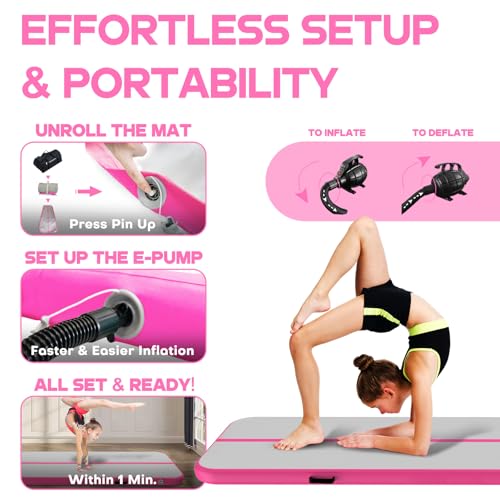 ChampionPlus Airtrack Matte 3m (Rosa) - 4