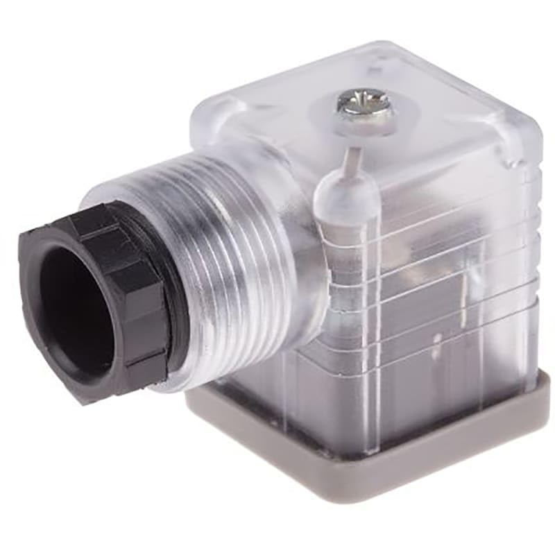 DIN43650 Type A 3P+E Female PG11 10A 110VAC M3 Screw Mount Clear Indicator Light, Pack of 1, MFR: 8962114