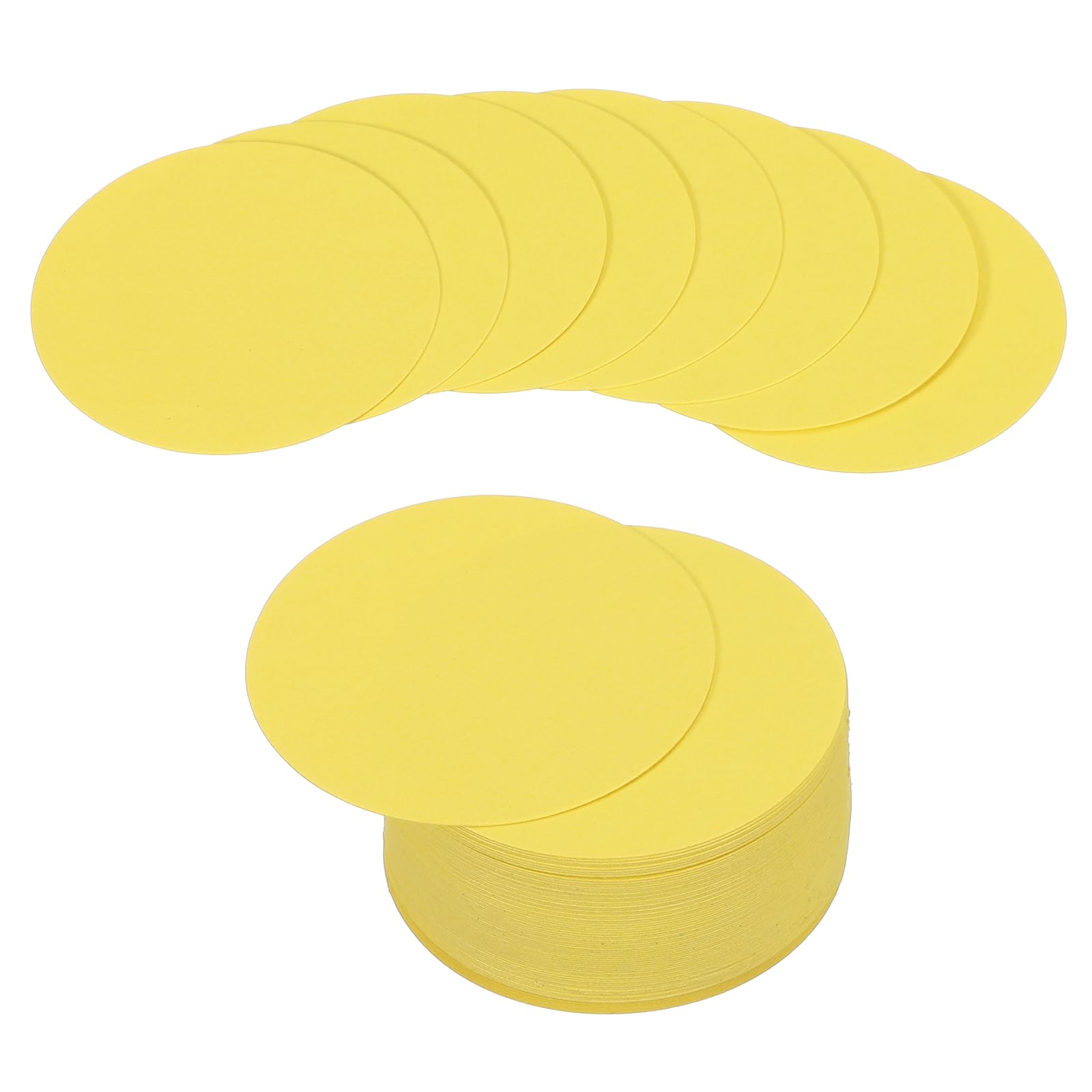 PATIKIL 72 Sheet Circle Card Stock, 2 Inch Round Cutouts Paper Thick Cardstock Coaster for DIY Craft Projects Printing Supplies Bulletin Board Decor, Yellow