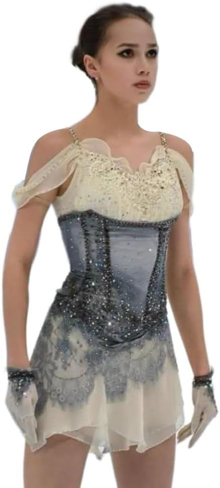 Women's Dance Ice Skating Costume Gradient Sleeveless Figure Skating Competition Dress Girls' Gymnastics Leotards