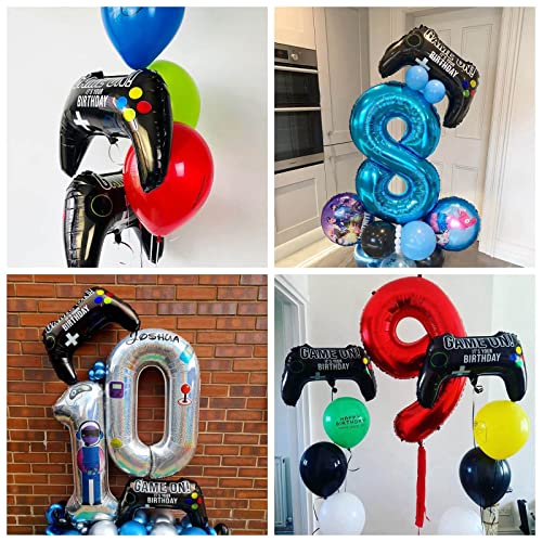 4 Pack Gamer Party Balloons Helium Foil Mylar Video Game On Balloons Video Game Controller Balloons For Boys Game Themed Party Birthday Decorations Supplies 23.6 X 15.7 Inch #TOP6