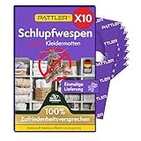 PATTLER® Schlupfwespen gegen Kleidermotten - 10 Karten à 1 Lieferung - Effektiv Kleider Motten bekämpfen - Alternative zur Mottenfalle, Mottenspray, Pheromonfalle (10 Karten à 1 Lieferung)