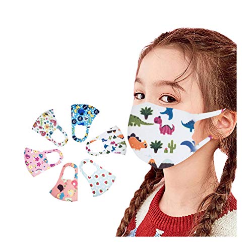 image for cnnIUHA Home 6PC Kids Face Protection Reusable Washable Cartoon Cute P