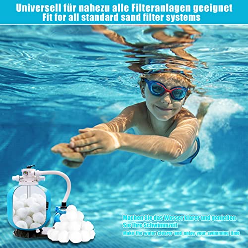 VAZILLIO Filterballs 1500g Pool Filterbälle ersetzen 54kg Filtersand für sandfilteranlagen, Schwimmbad, Filterpumpe, Aquarium Sandfilter