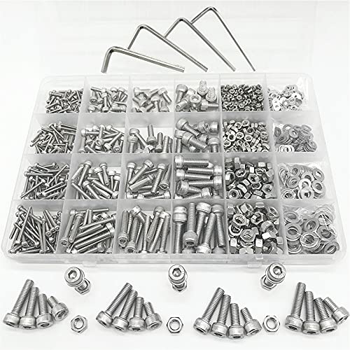 Assortiment Vis 1060 pcs / boîte M2 M3 M4 M5 Vis de douille hexagonale Ensemble 304 en acier inoxydable plate coiffe de la tête vis à tête boulonnière noix de joint et costume de clé Jeu De Vis éCrous