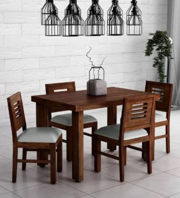 GM CRAFT Solid Sheesham Wood Four Seater Dining Set for Dining Room Restaurant Hotels Cafe, Wooden Dining Set, Sheesham Wood Dining Set,11