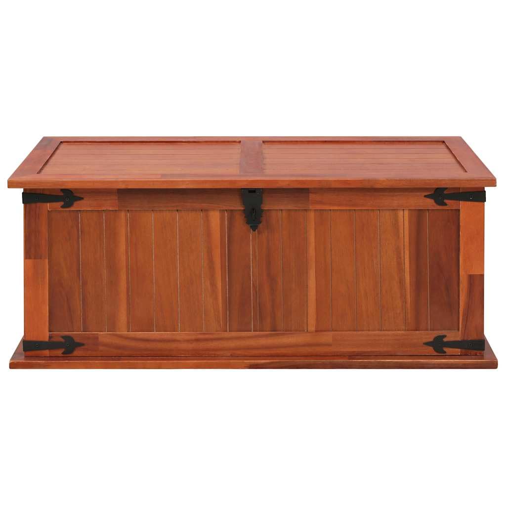 Baúl de madera maciza de acacia con tapa y asas, 90 x 45 x 40 cm, baúl de madera utilizable como mesa de café y mesa auxiliar