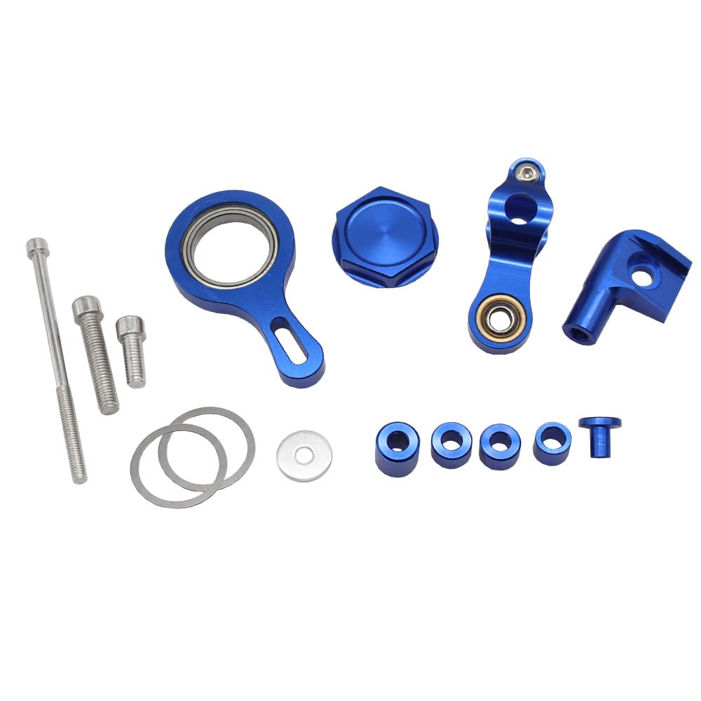 Ejoyous Soporte de Montaje del Amortiguador del Estabilizador de Dirección de la Motocicleta, Aleación de Aluminio, Diseño Liviano, Compatible con YZFR1 2002-2017 y YZFR6 2006-2020 (BLUE)