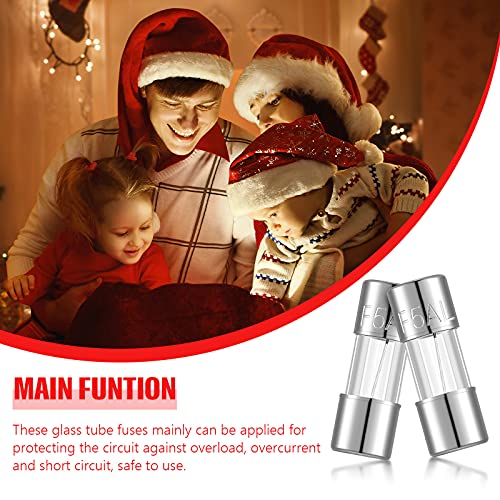 40 Pack Christmas Mini Light Fuses Christmas Light Strings Glass Fuse, Mini Glass Fuse For Outdoor String Lights, 0.39 X 0.14 Inch/ 10 X 3.6 Mm (5A 125V) #TOP6