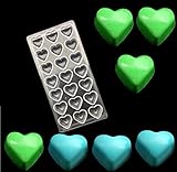 (21 Cavity) Heart Clear Polycarbonate Chocolate Mold Jelly Candy Making Mold cake decorating mold ice Tray mold