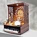 Heartily® Laabh Beautiful Wooden Pooja Stand Pooja Mandir for Home Temple for Shop and Office Puja Shelve Wall Mounted with LED Spot Light Size (H- 15.5, L- 11.5, W-11 in)