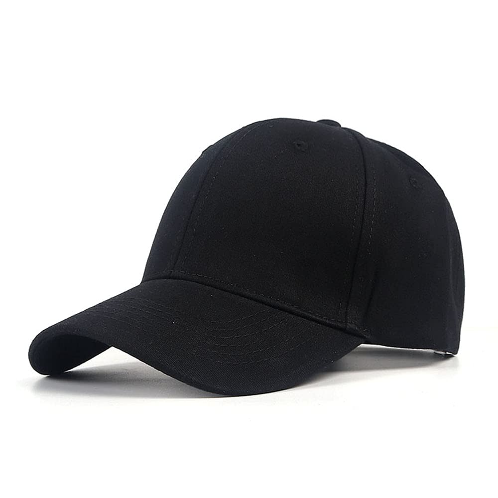 通用Unisex Black Women's Baseball Cap Men Summer 2021 Kpop Korea Style Solid Snapback Caps Male Sport Hat Gorras Mujer, Black, 3