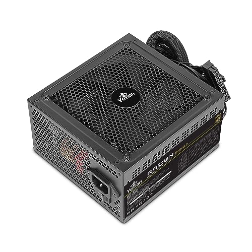 Yeyian Raiden Alimentatore per PC semimodulare da 650 W 80+ Oro | PCIE6+2 | ATX 12V Versione 2.0 | 80+ Oro | Cavi Piatti | Ventola da 140 mm | Compatibile con PC da Gioco Nvidia AMD (Nero) - Alimentatore - Immagine 3
