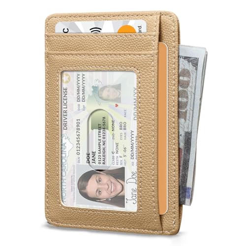 Image of RUNBOX Slim Minimalist Front Pocket RFID Blocking Leather Wallets for Men and Women Card Holder Wallets Gifts for men