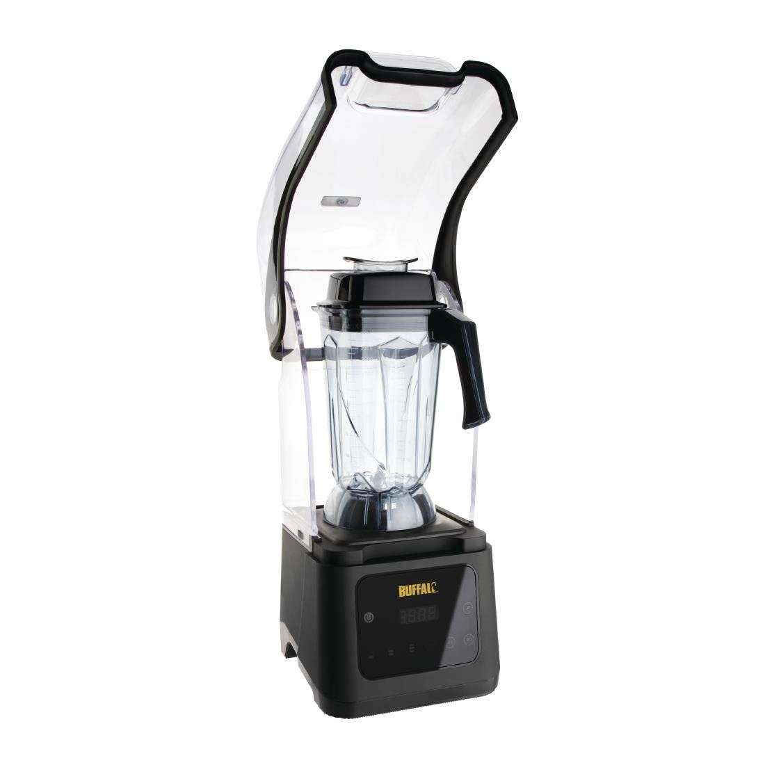 Buffalo Blender de bar digital professionnel puissant 1,68 kW avec capot d'insonorisation 2,5 litres, Acier inoxydable et plastique durables, Fonctions minuterie et impulsion, CY141