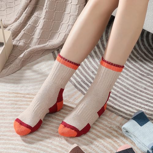 Image of Wool Socks for Women - Womens Wool Socks Winter Sock for men Warm Thick Knit Soft Vintage Casual Crew Sock