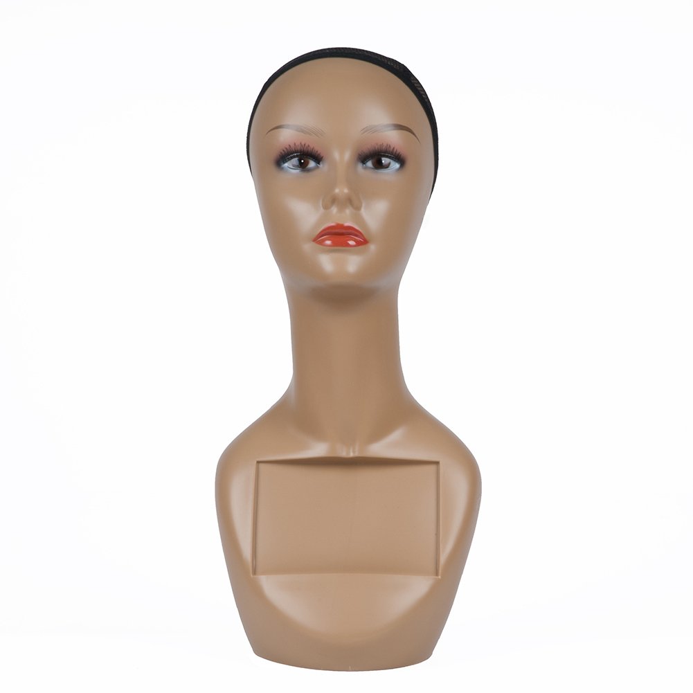 L7 Mannequin 18" Free Standing Tabletop Head Wig Display Female Mannequin Head Hat