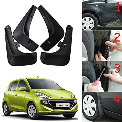 Image of Oshotto (O.E.M Fitting Cup Type) Mud Flap /Splash Guard Compatible with Hyundai SANTRO 2018-2023 (Set of 4)