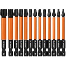 Impact Torx Bit Set, LATTOOK 13PCS Security Torx Bit Set, Tamper Proof Star Bit Set, Magnetic S2 Steel, 3 Long, T10, T15, T20, T25, T27, T30, T40, T50, T55