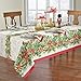 Elrene Home Fashions Holly Traditions Fabric Wrinkle Resistant Holiday Tablecloth, 60