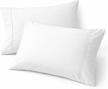 SLEEPNEST King Pillowcase Set Long Staple 100% Pure Cotton Pillow Cases 2036 inches | for Quality Sleep Soft & Smooth Set of 2 King Pillow Cover | 4 Inch Z Hem, Pure White